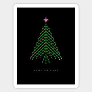 Merry Christmas with elegant pink and green crystal Christmas Tree Magnet